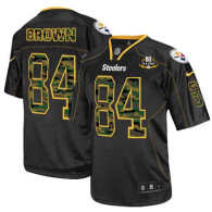 Nike Pittsburgh Steelers #84 Antonio Brown Black With 80TH Patch Men's Stitched NFL Elite Camo Fashi