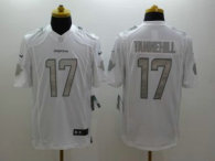 Nike Dolphins -17 Ryan Tannehill White NFL Limited Platinum Jersey