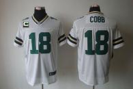Nike Green Bay Packers #18 Randall Cobb White With C Patch Men's Stitched NFL Elite Jersey