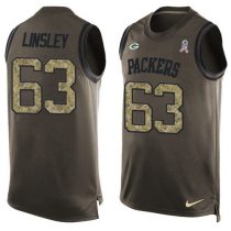 Nike Packers -63 Corey Linsley Green Stitched NFL Limited Salute To Service Tank Top Jersey Nike Packers -63 Corey Linsley Green Stitched NFL Limited Salute To Service Tank Top Jersey