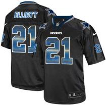 Nike Cowboys -21 Ezekiel Elliott Lights Out Black Stitched NFL Elite Strobe Jersey Nike Cowboys -21 Ezekiel Elliott Lights Out Black Stitched NFL Elite Strobe Jersey