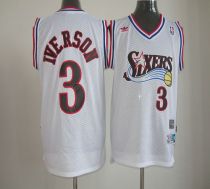 Philadelphia 76ers -3 Allen Iverson White Throwback Stitched NBA Jersey Philadelphia 76ers -3 Allen Iverson White Throwback Stitched NBA Jersey