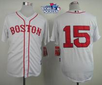 Boston Red Sox #15 Dustin Pedroia White Cool Base 2013 World Series Patch Stitched MLB Jersey Boston Red Sox #15 Dustin Pedroia White Cool Base 2013 World Series Patch Stitched MLB Jersey
