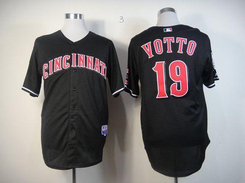 Cincinnati Reds -19 Joey Votto Black Stitched MLB Jersey