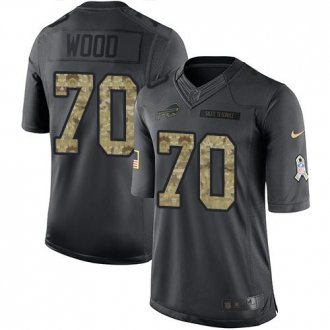 Buffalo Bills -70 Eric Wood Nike Anthracite 2016 Salute to Service Jersey