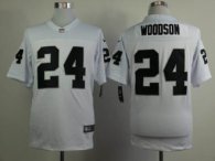 Nike Oakland Raiders-24 Charles Woodson White NFL Elite Jersey