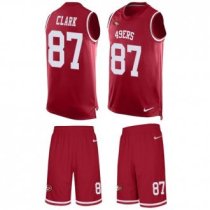 49ers #87 Dwight Clark Red Team Color Stitched NFL Limited Tank Top Suit Jersey