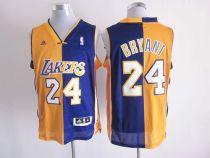Los Angeles Lakers -24 Kobe Bryant Yellow Purple Split Fashion Stitched NBA Jersey