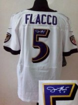 Nike Ravens -5 Joe Flacco White Stitched NFL Elite Autographed Jersey Nike Ravens -5 Joe Flacco White Stitched NFL Elite Autographed Jersey