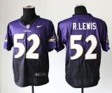 Nike Ravens -52 Ray Lewis Purple Black Men's Stitched NFL Elite Fadeaway Fashion Jersey