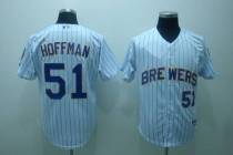 Milwaukee Brewers -51 Trevor Hoffman Stitched White Blue Strip MLB Jersey