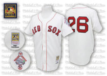 Mitchell And Ness 1987 Boston Red Sox #26 Wade Boggs White Throwback Stitched MLB Jersey Mitchell And Ness 1987 Boston Red Sox #26 Wade Boggs White Throwback Stitched MLB Jersey