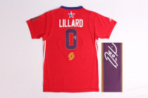 Autographed 2014 NBA All Star Portland Trail Blazers -0 Damian Lillard Red Jerseys Autographed 2014 NBA All Star Portland Trail Blazers -0 Damian Lillard Red Jerseys