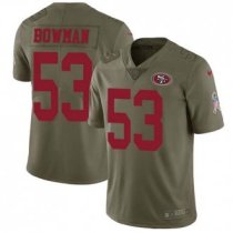 Nike 49ers -53 NaVorro Bowman Olive Stitched NFL Limited 2017 Salute to Service Jersey