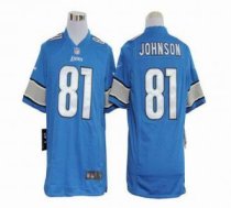 Nike Lions -81 Calvin Johnson Blue Team Color Stitched NFL Game Jersey Nike Lions -81 Calvin Johnson Blue Team Color Stitched NFL Game Jersey