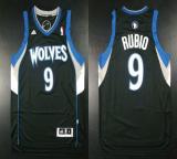 Minnesota Timberwolves -9 Ricky Rubio Revolution 30 Black Stitched NBA Jersey