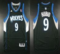 Minnesota Timberwolves -9 Ricky Rubio Revolution 30 Black Stitched NBA Jersey