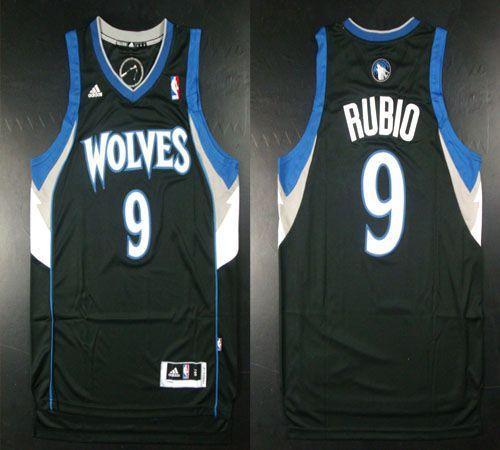 Minnesota Timberwolves -9 Ricky Rubio Revolution 30 Black Stitched NBA Jersey