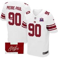 Nike New York Giants #90 Jason Pierre-Paul White With 1925-2014 Season Patch Men's Stitched NFL Elit