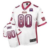 Nike New York Giants #80 Victor Cruz White With 1925-2014 Season Patch Men's Stitched NFL Elite Drif