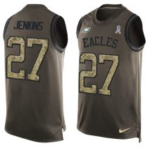 Nike Eagles -27 Malcolm Jenkins Green Stitched NFL Limited Salute To Service Tank Top Jersey Nike Eagles -27 Malcolm Jenkins Green Stitched NFL Limited Salute To Service Tank Top Jersey
