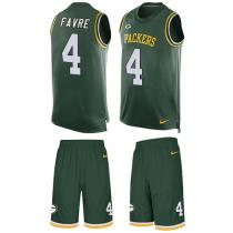 Packers -4 Brett Favre Green Team Color Stitched NFL Limited Tank Top Suit Jersey Packers -4 Brett Favre Green Team Color Stitched NFL Limited Tank Top Suit Jersey