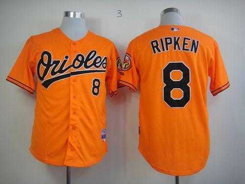 Baltimore Orioles #8 Cal Ripken Orange Cool Base Stitched MLB Jersey