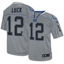 Nike Indianapolis Colts #12 Andrew Luck Lights Out Grey Men's Stitched NFL Elite Jersey
