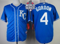 Kansas City Royals -4 Alex Gordon Blue Alternate 2 Cool Base W 2015 World Series Patch Stitched MLB Kansas City Royals -4 Alex Gordon Blue Alternate 2 Cool Base W 2015 World Series Patch Stitched MLB