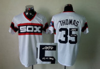 Mitchell And Ness 1983 Autographed MLB Chicago White Sox -35 Frank Thomas White Throwback Stitched J