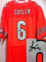 Nike Bears -6 Jay Cutler Orange Alternate Stitched NFL Elite Autographed Jersey Nike Bears -6 Jay Cutler Orange Alternate Stitched NFL Elite Autographed Jersey