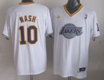 Los Angeles Lakers -10 Steve Nash White 2013 Christmas Day Swingman Stitched NBA Jersey Los Angeles Lakers -10 Steve Nash White 2013 Christmas Day Swingman Stitched NBA Jersey