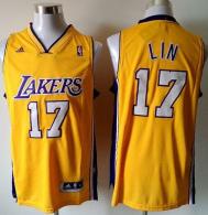 Revolution 30 Los Angeles Lakers -17 Jeremy Lin Gold Home Stitched NBA Jersey