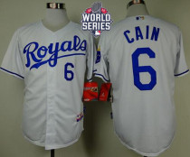 Kansas City Royals -6 Lorenzo Cain White Cool Base W 2015 World Series Patch Stitched MLB Jersey Kansas City Royals -6 Lorenzo Cain White Cool Base W 2015 World Series Patch Stitched MLB Jersey