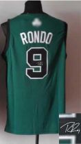 Revolution 30 Autographed Boston Celtics -9 Rajon Rondo Green Black No Stitched NBA Jersey
