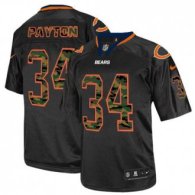 Nike Bears -34 Walter Payton Black Stitched NFL Elite Camo Fashion Jersey