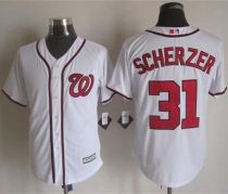 Washington Nationals #31 Max Scherzer White New Cool Base Stitched MLB Jersey Washington Nationals #31 Max Scherzer White New Cool Base Stitched MLB Jersey