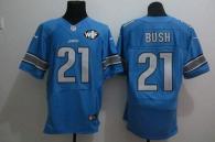 Nike Detroit Lions #21 Reggie Bush Blue Team Color With WCF Patch Men's Stitched NFL Elite Jersey
