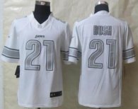 Nike Detroit Lions -21 Reggie Bush White NFL Limited Platinum Jersey