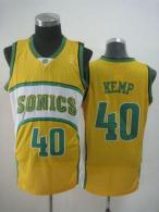 Oklahoma City Thunder -40 Shawn Kemp Yellow SuperSonics Throwback Stitched NBA Jersey
