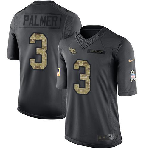 Arizona Cardinals -3 Carson Palmer Nike Anthracite 2016 Salute to Service Jersey