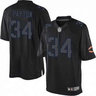 Nike Bears -34 Walter Payton Black Stitched NFL Impact Limited Jersey