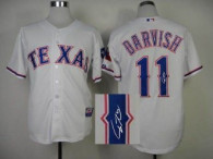 MLB Texas Rangers #11 Yu Darvish Stitched White Autographed Jersey