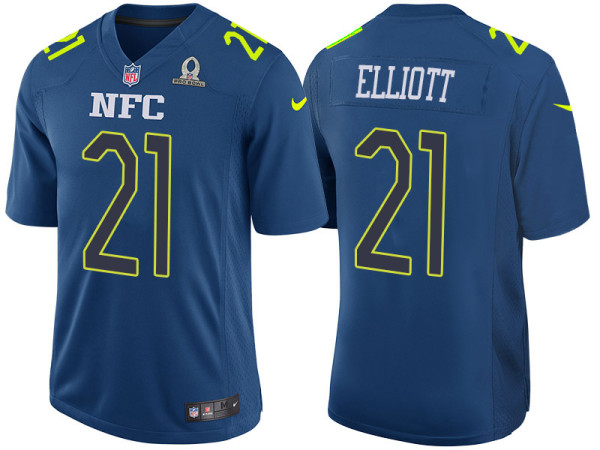 2017 PRO BOWL NFC EZEKIEL ELLIOTT BLUE GAME JERSEY