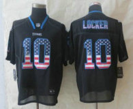 New Nike Tennessee Titans 10- Jake Locker USA Flag Fashion Black Elite Jerseys