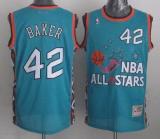 Mitchell And Ness Milwaukee Bucks -42 Vin Baker Light Blue 1996 All star Stitched NBA Jersey
