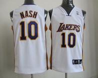 Revolution 30 Los Angeles Lakers -10 Steve Nash White Stitched NBA Jersey