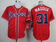 Atlanta Braves #31 Greg Maddux Red Cool Base Stitched MLB Jersey