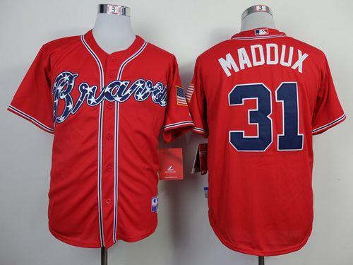 Atlanta Braves #31 Greg Maddux Red Cool Base Stitched MLB Jersey