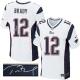 Nike New England Patriots -12 Tom Brady White Mens Stitched NFL Elite Autographed Jersey